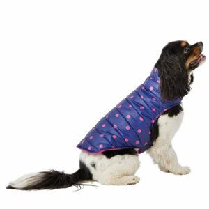 NWT TOP PAW Purple Pink POLKA DOT Girl DOG PUFFER VEST COAT JACKET LARGE